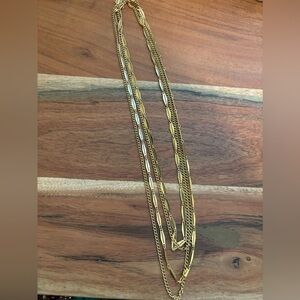 Long or short double gold chain